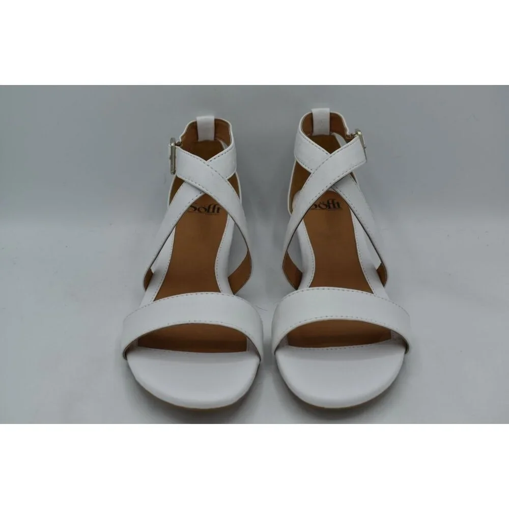 Sofft Womens‎ Size 10 Innis White Leather Open Toe Sandals Shoes